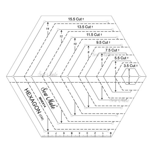 Multi-Size Hexagon Quilting Ruler/Template for Patchwork/English Paper Piecing